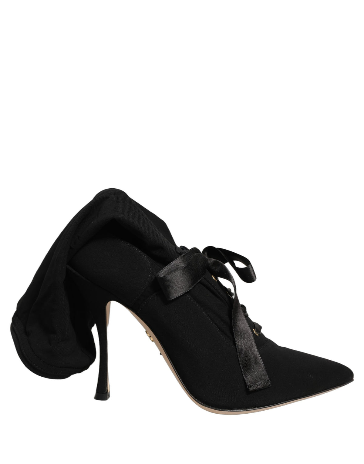 Dolce & Gabbana Black Stiletto Heel Mid Calf Boots Couture
