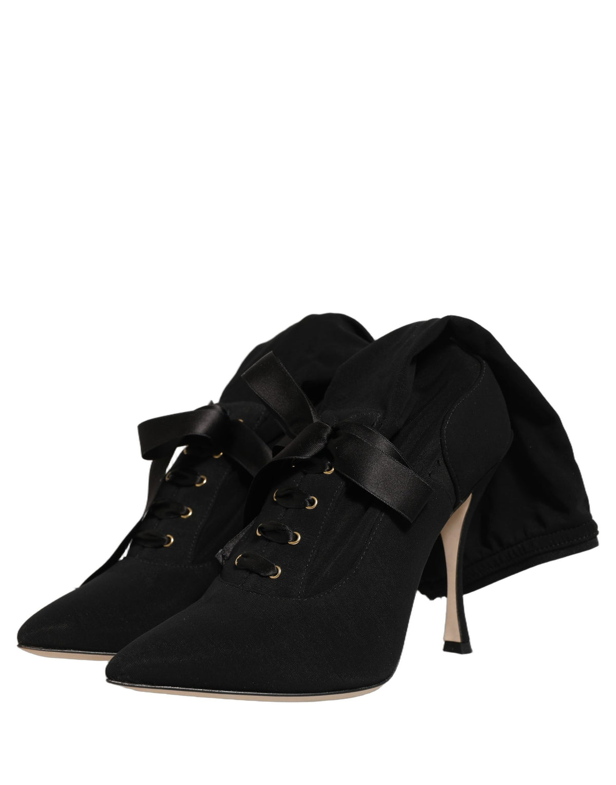 Dolce & Gabbana Black Stiletto Heel Mid Calf Boots Couture