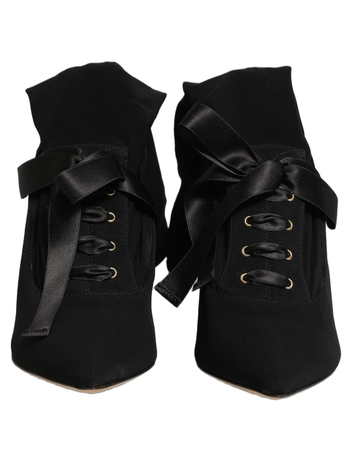 Dolce & Gabbana Black Stiletto Heel Mid Calf Boots Couture