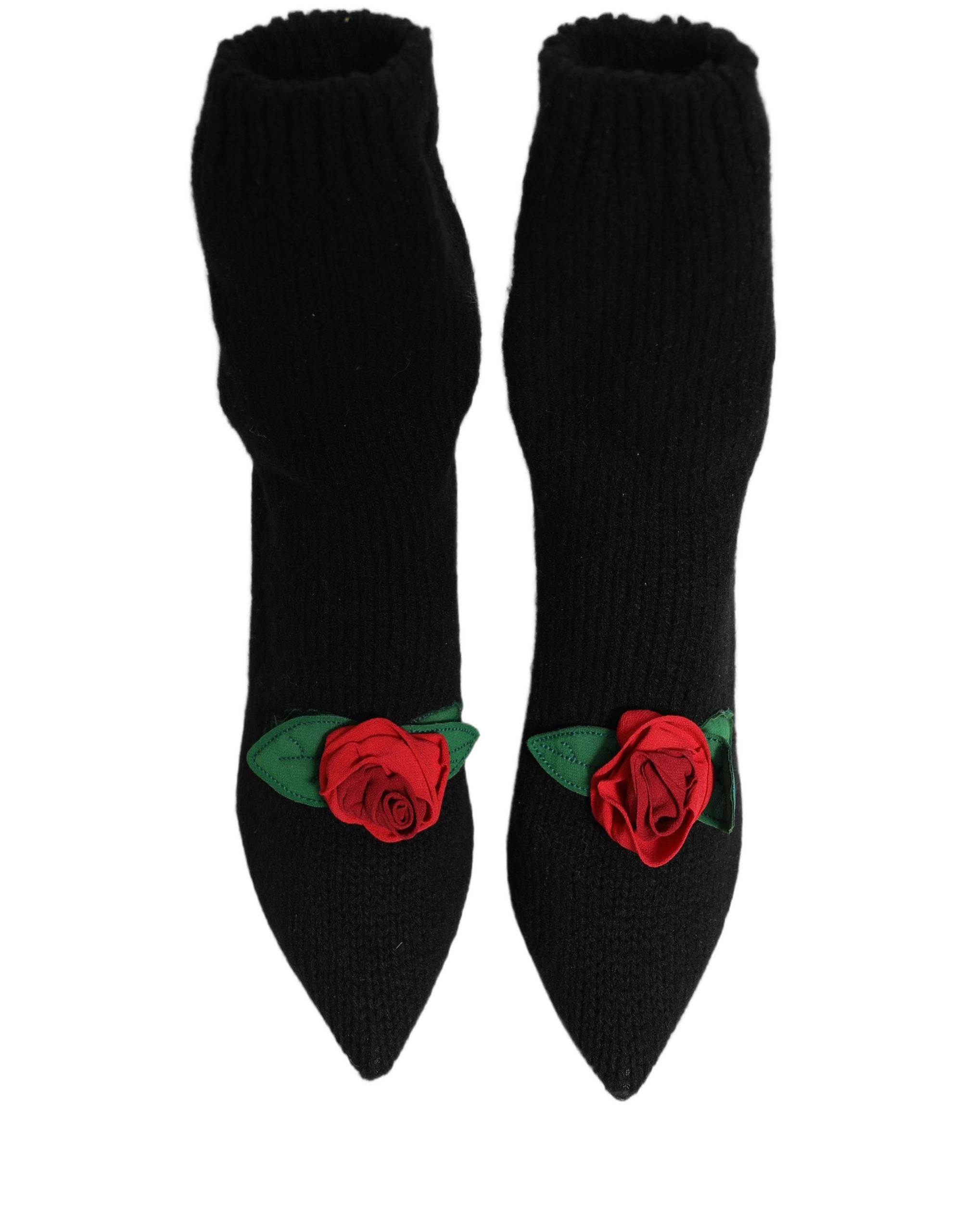 Dolce & Gabbana Black Stiletto Heels Mid Calf Boots - Artisanal Luxury