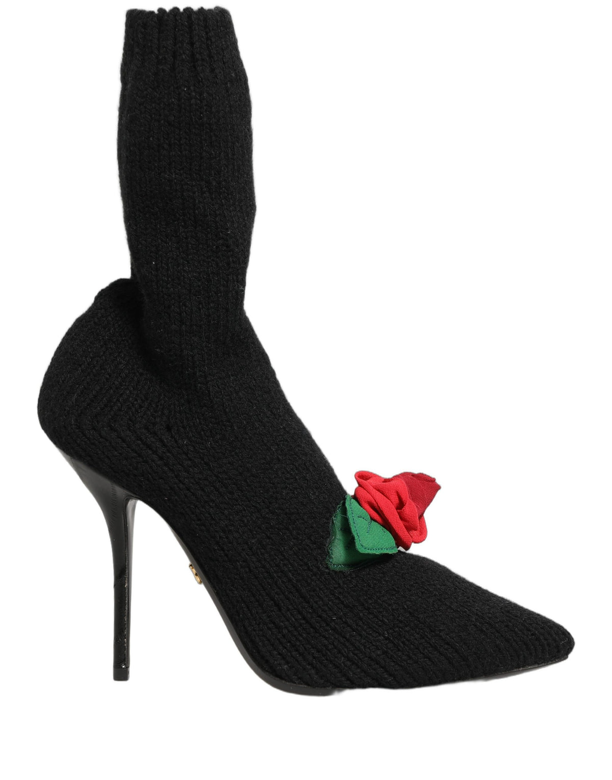 Dolce & Gabbana Black Stiletto Heels Mid Calf Boots - Artisanal Luxury