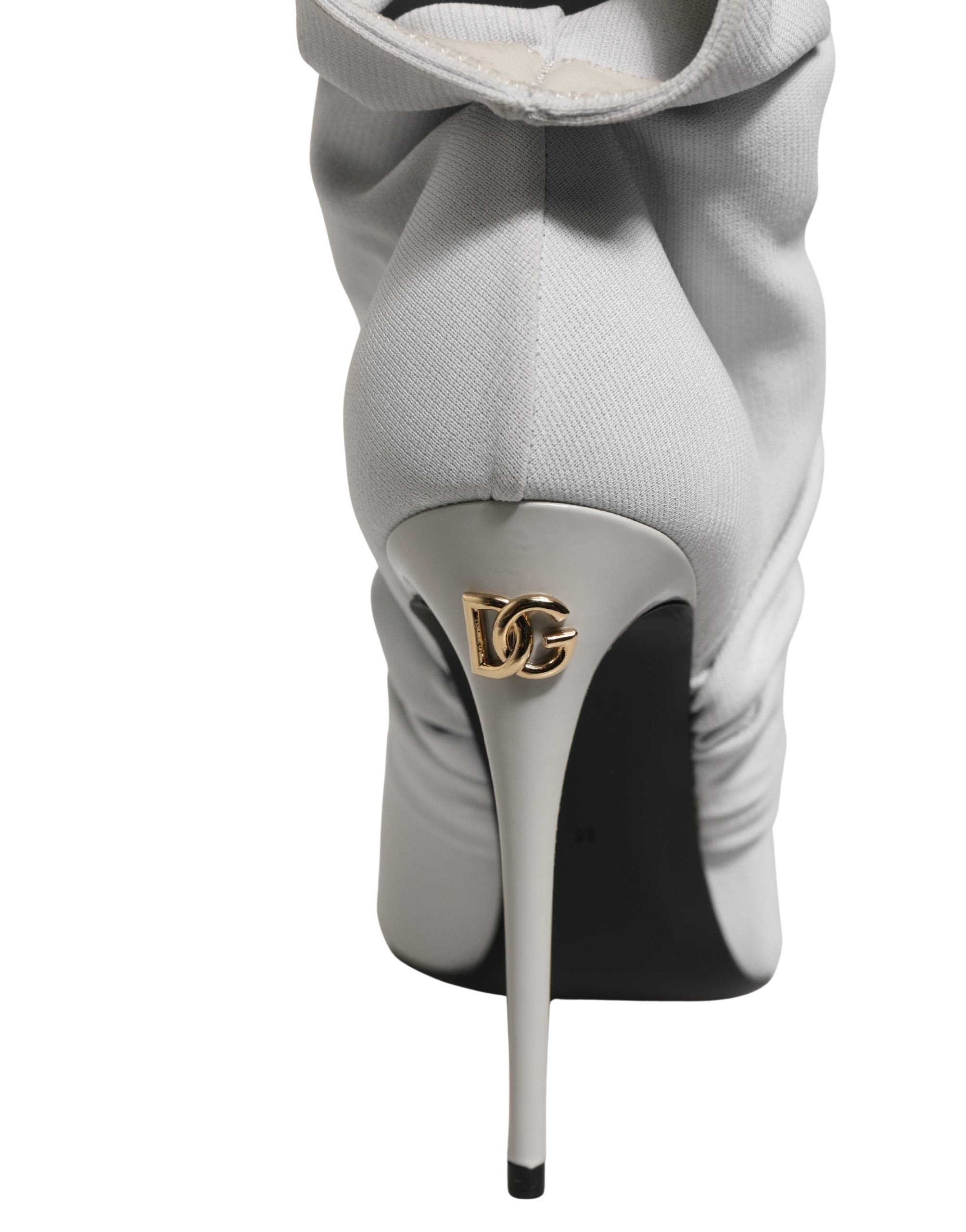 Dolce & Gabbana Gray Stretch Stiletto Ankle Boots Couture
