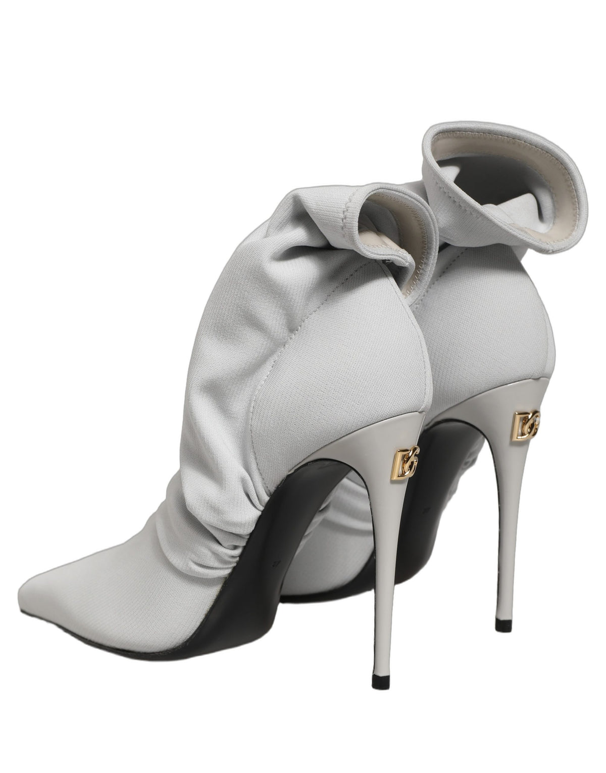 Dolce & Gabbana Gray Stretch Stiletto Ankle Boots Couture