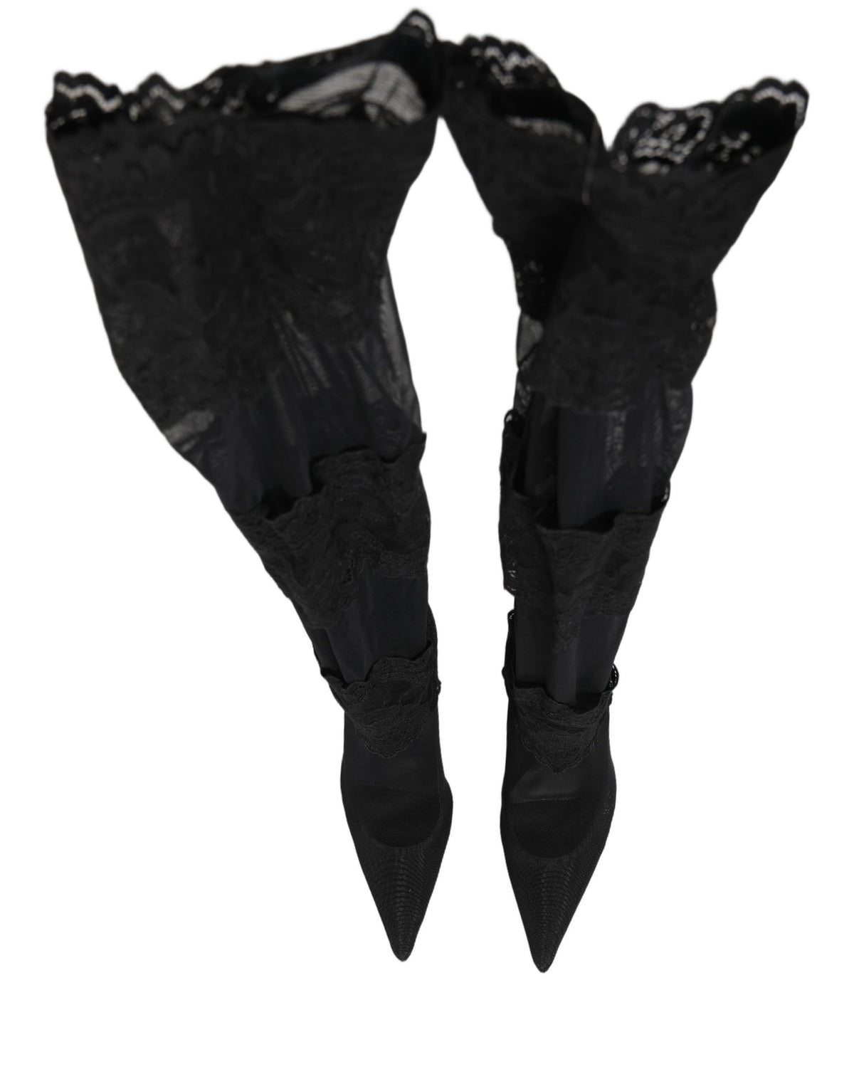 Dolce & Gabbana Black Over The Knee Sock Pumps - Luxurious Elegance