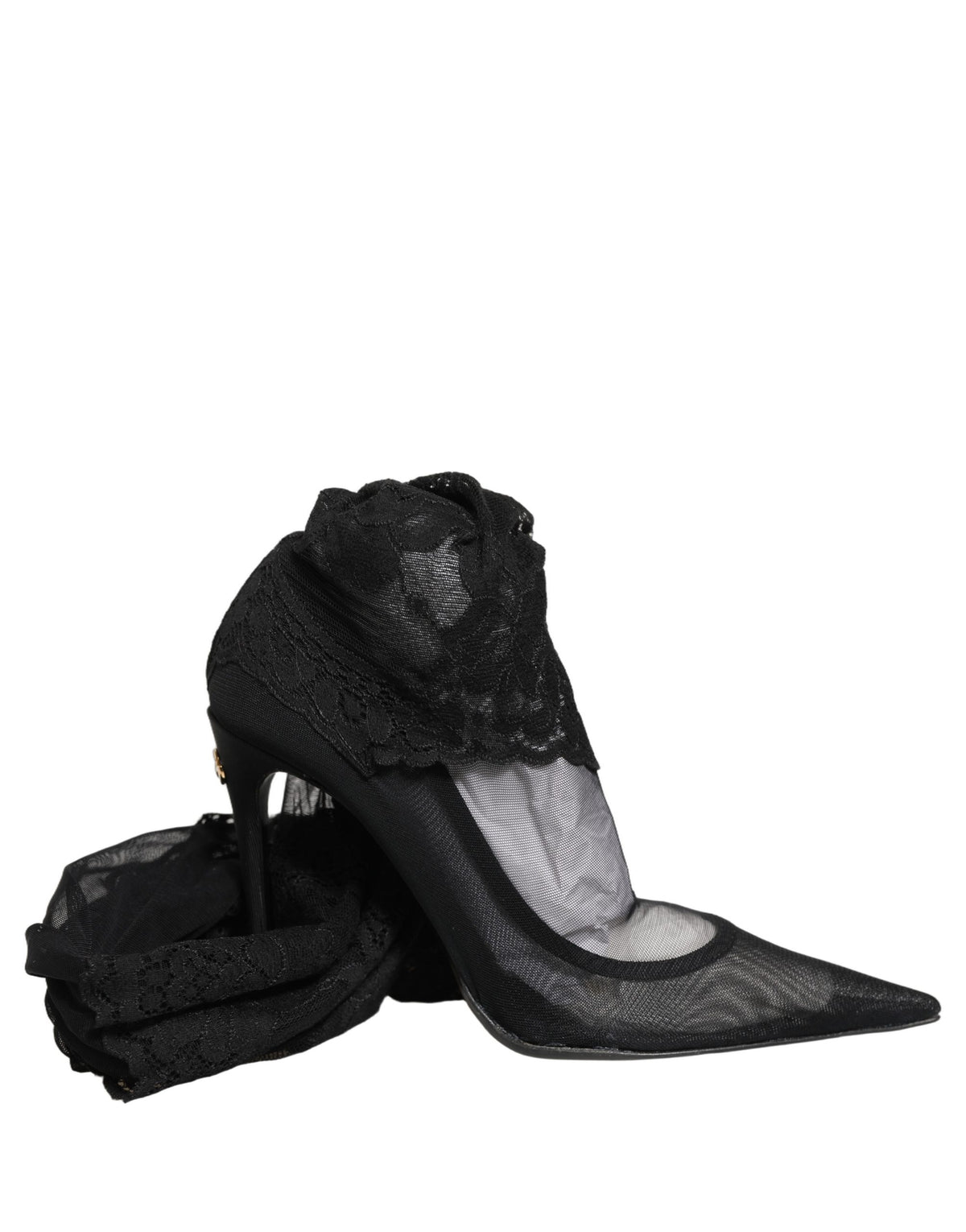 Dolce & Gabbana Black Over The Knee Sock Pumps - Luxurious Elegance