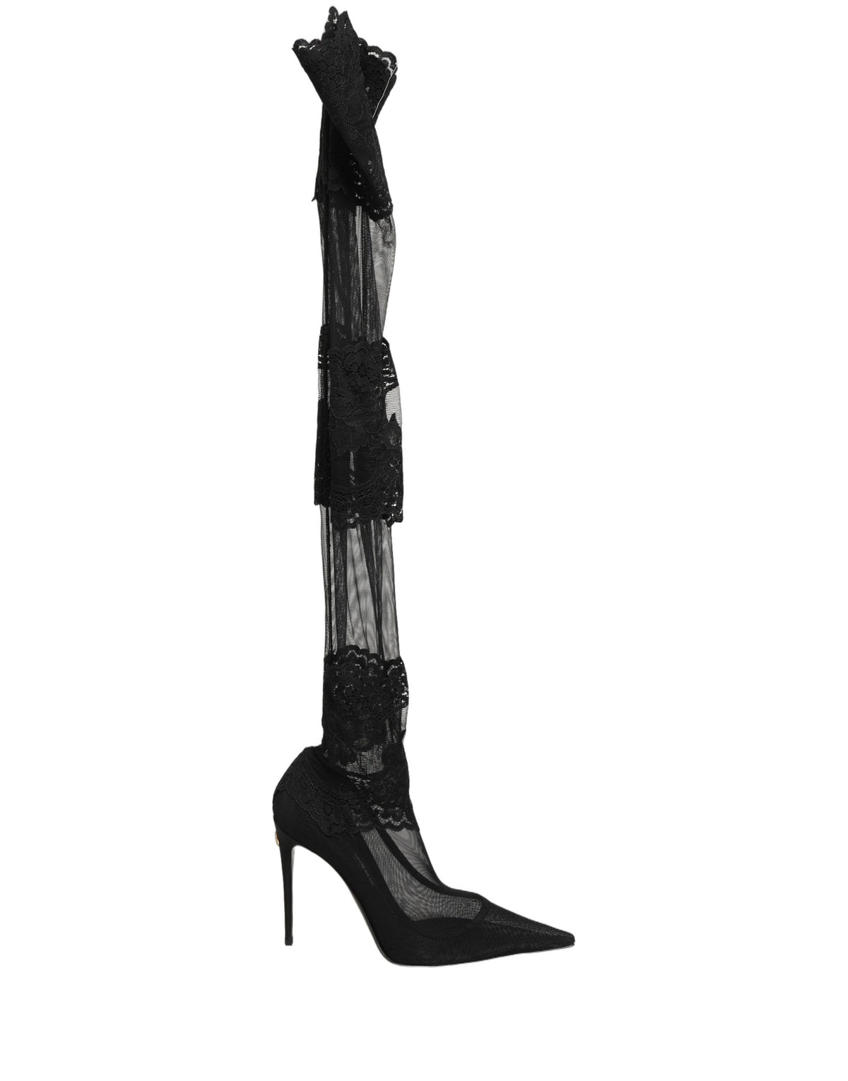 Dolce & Gabbana Black Over The Knee Sock Pumps - Luxurious Elegance