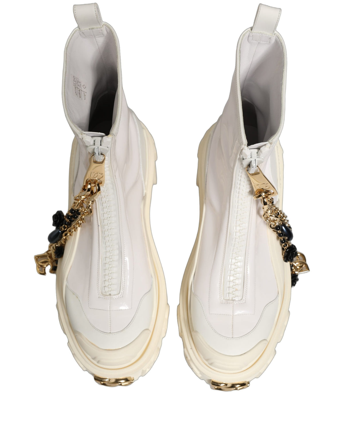 Dolce & Gabbana White Leather Ankle Boots - Luxury Redefined
