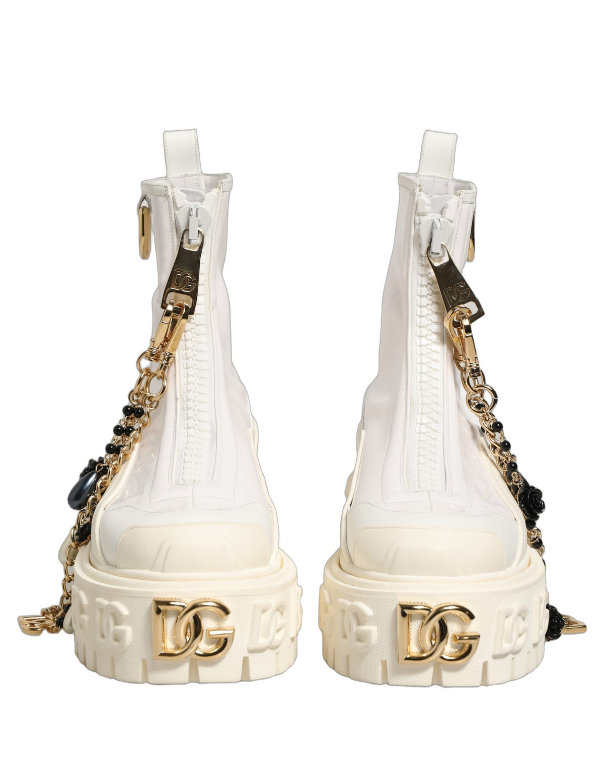 Dolce & Gabbana White Leather Ankle Boots - Elevate Your Elegance