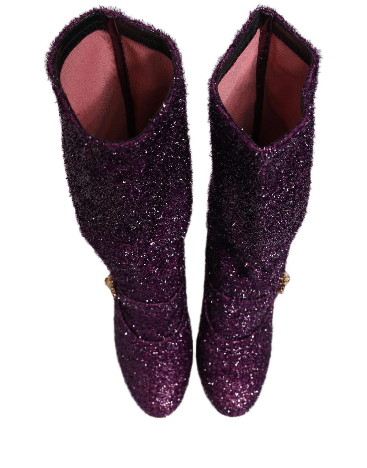 Dolce & Gabbana Purple Crystal Lurex Fantasy Boots Couture