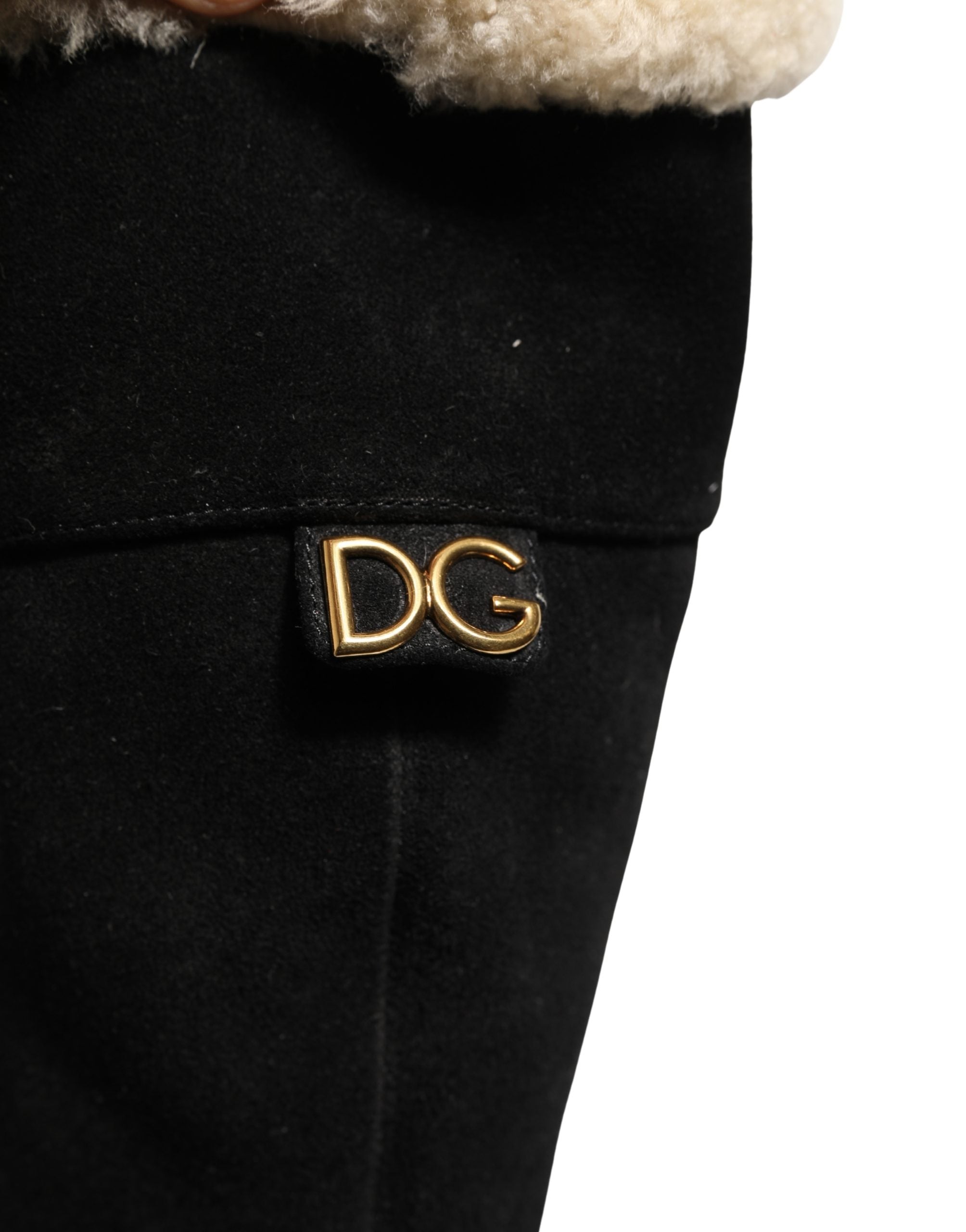Dolce & Gabbana Black Suede Knee High Boots - Luxe Couture