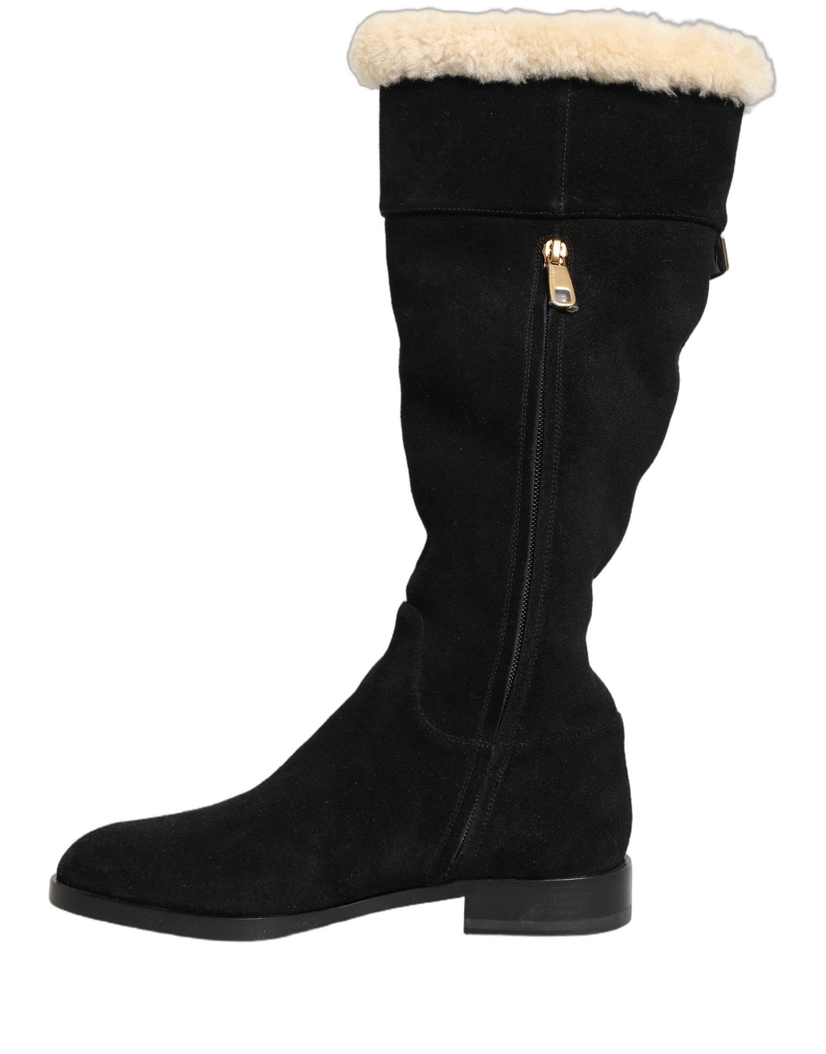 Dolce & Gabbana Black Suede Knee High Boots - Luxe Elegance