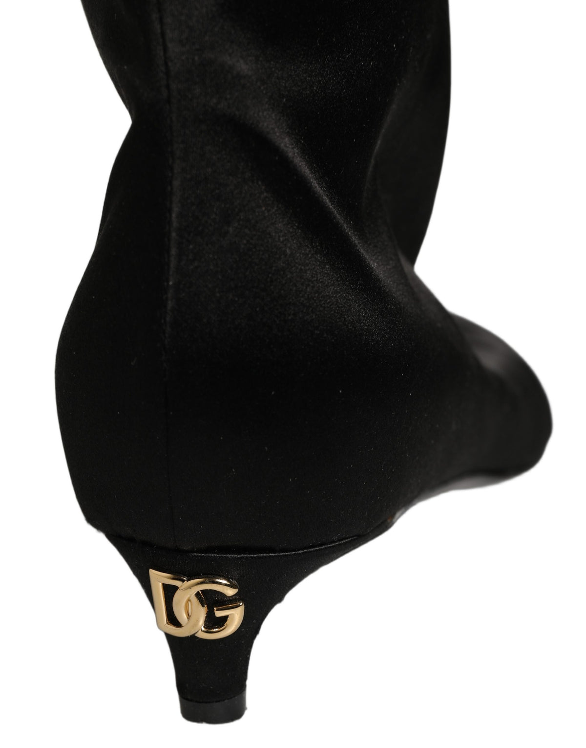 Dolce & Gabbana Black Satin Knee High Boots - Timeless Elegance