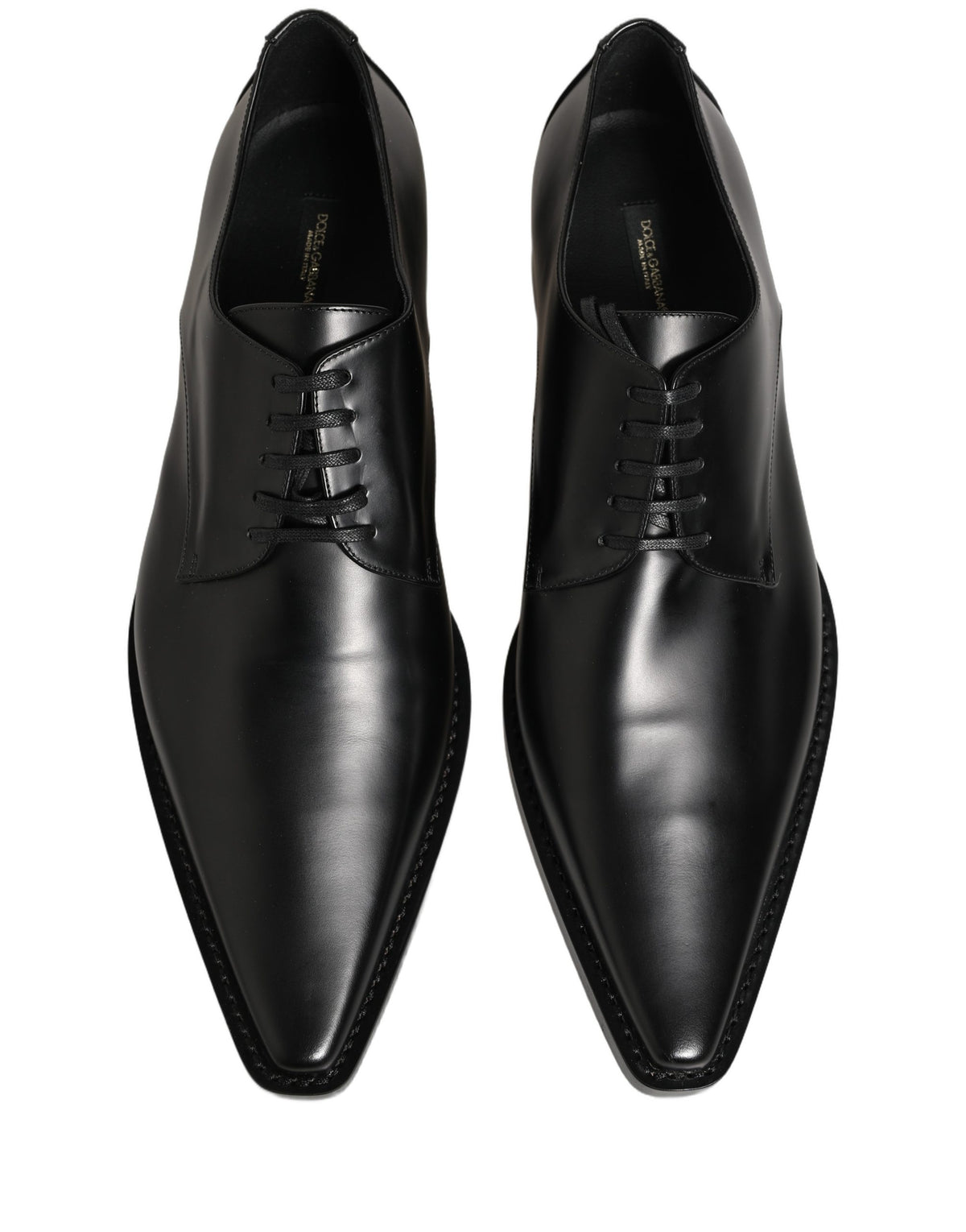 Dolce & Gabbana Black Leather Derby Shoes - Timeless Elegance