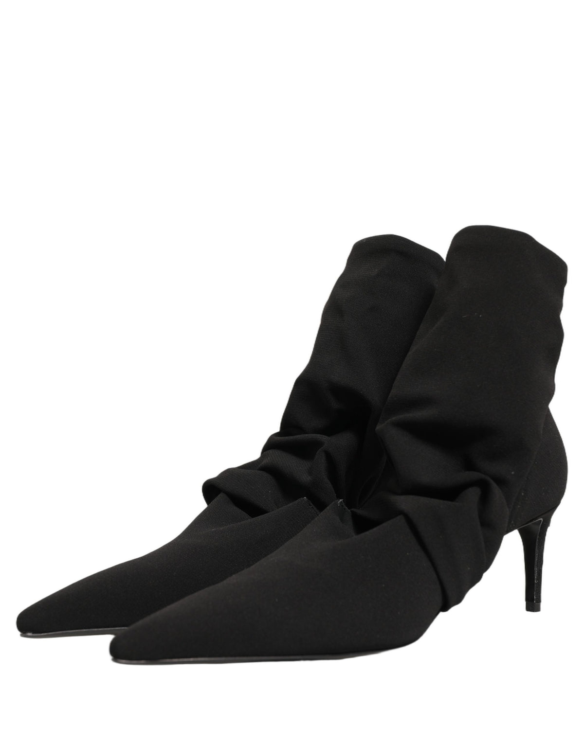 Dolce & Gabbana Black Stretch Socks Heels Ankle Boots - Luxury Footwear