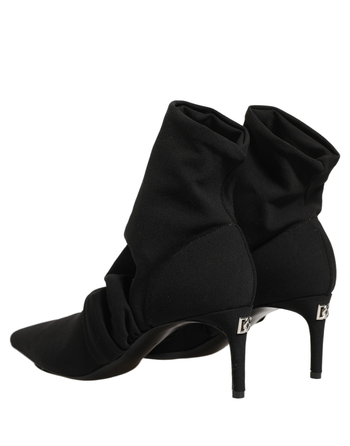 Dolce & Gabbana Black Stretch Socks Heels Ankle Boots - Luxury Footwear
