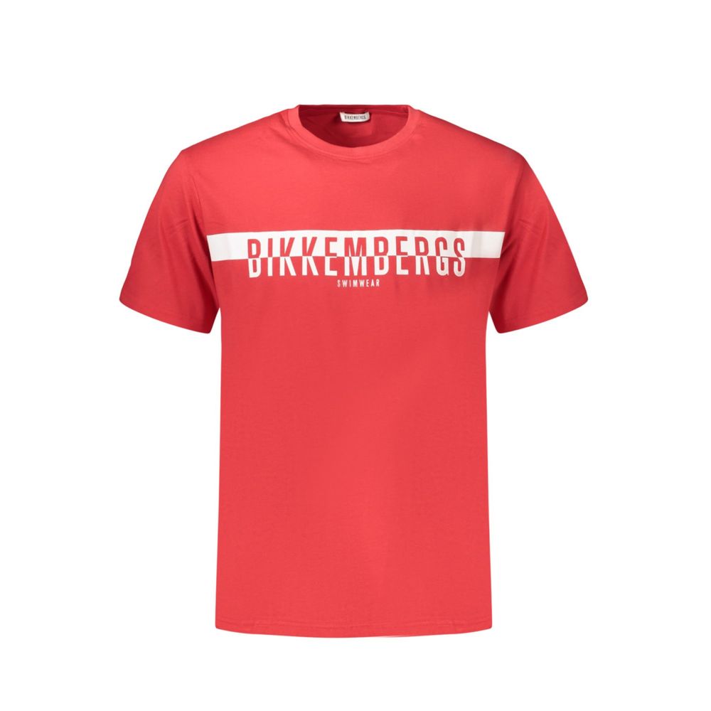 Bikkembergs Red Cotton T-Shirt | Designer Luxe Essentials