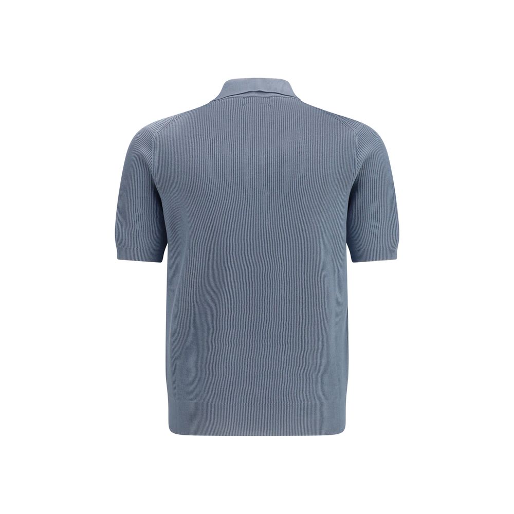 Brunello Cucinelli Blue Cotton Polo Shirt - Timeless Luxury Wear
