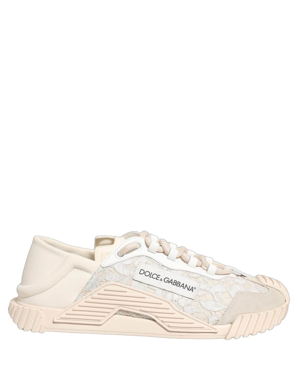 Dolce & Gabbana White Lace NS1 Sneakers - Elevate Your Elegance