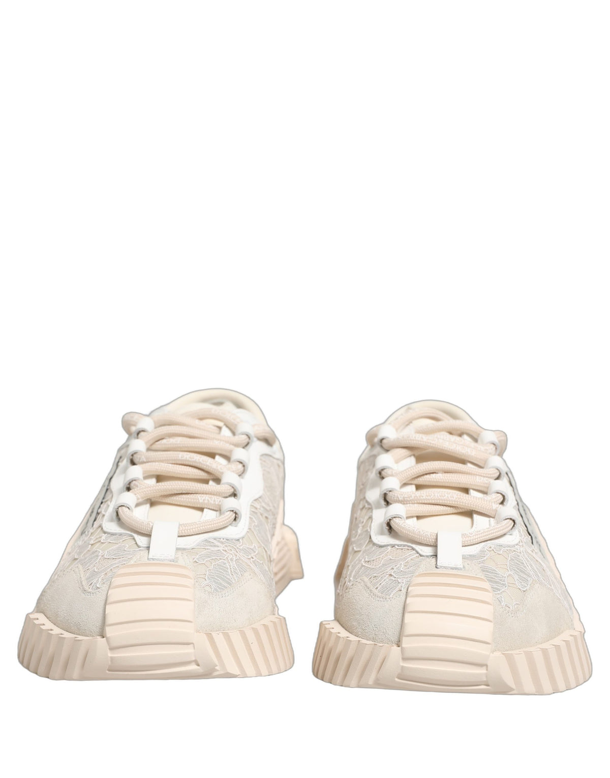Dolce & Gabbana White Lace NS1 Sneakers - Elevate Your Elegance
