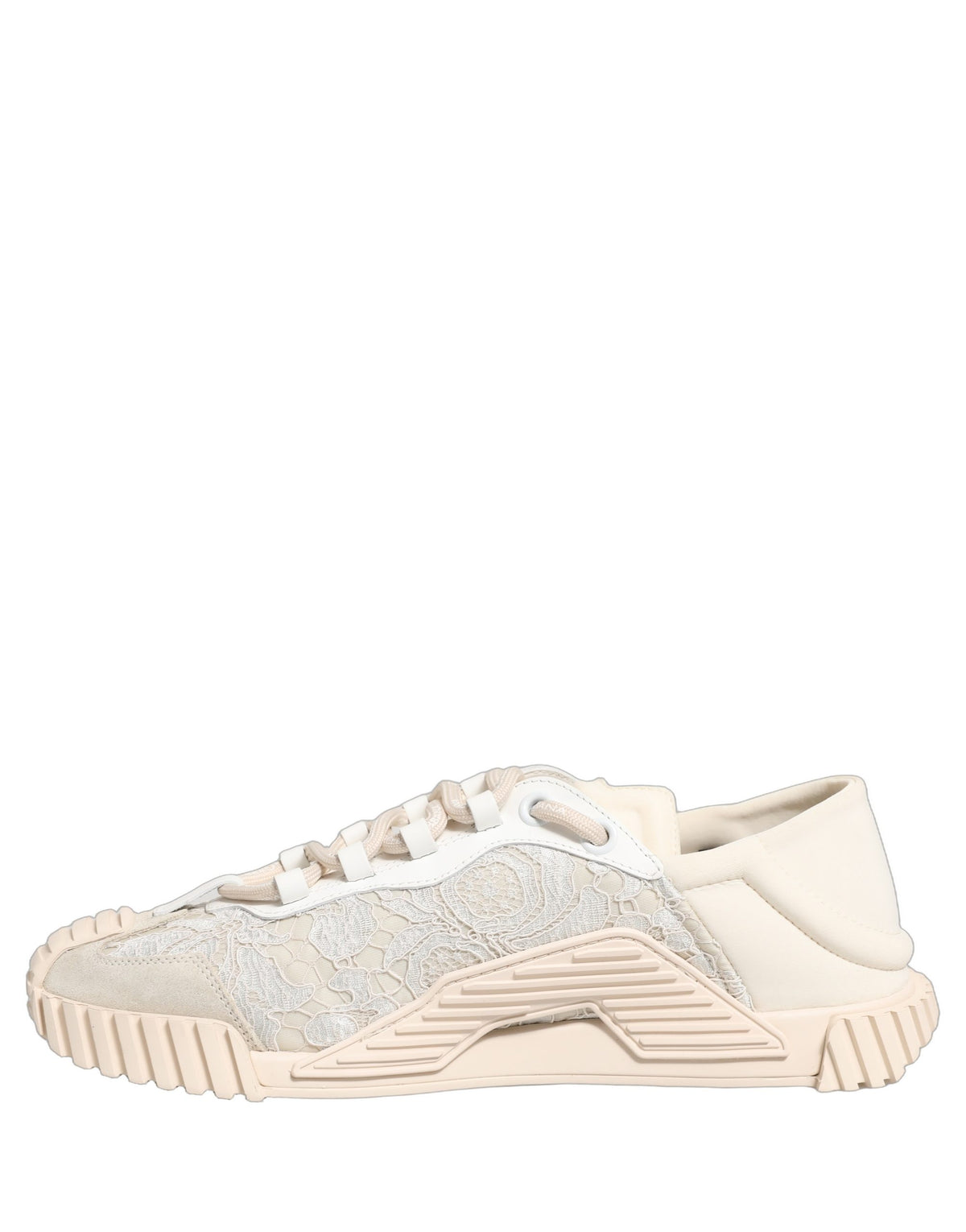 Dolce & Gabbana White Lace NS1 Sneakers - Timeless Luxury Elegance
