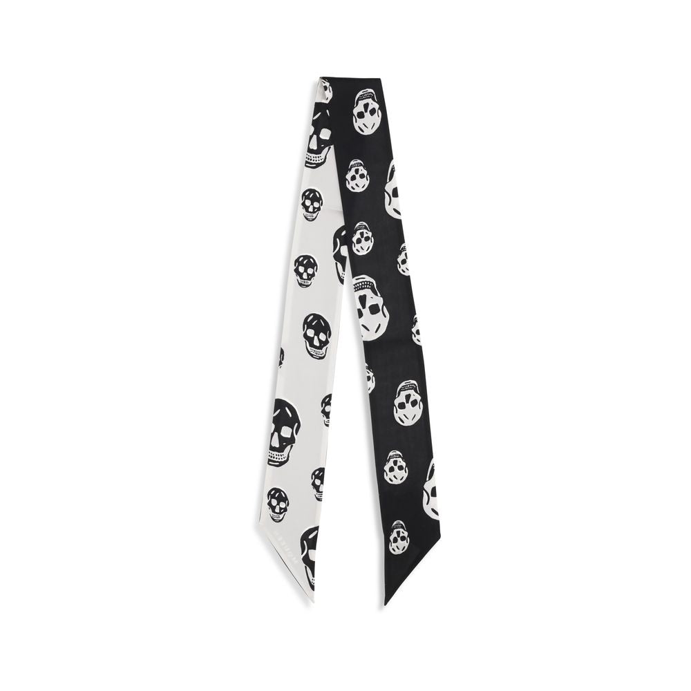 Alexander McQueen Black Silk Scarf - Artisanal Luxury Accessory
