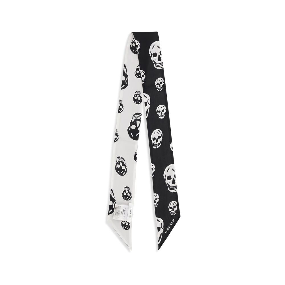 Alexander McQueen Black Silk Scarf - Artisanal Luxury Accessory