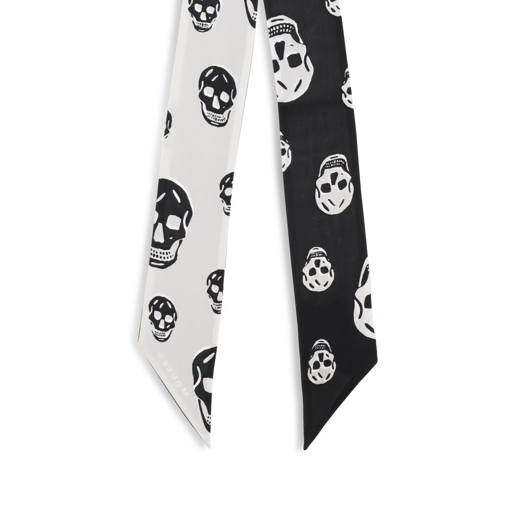Alexander McQueen Black Silk Scarf - Artisanal Luxury Accessory
