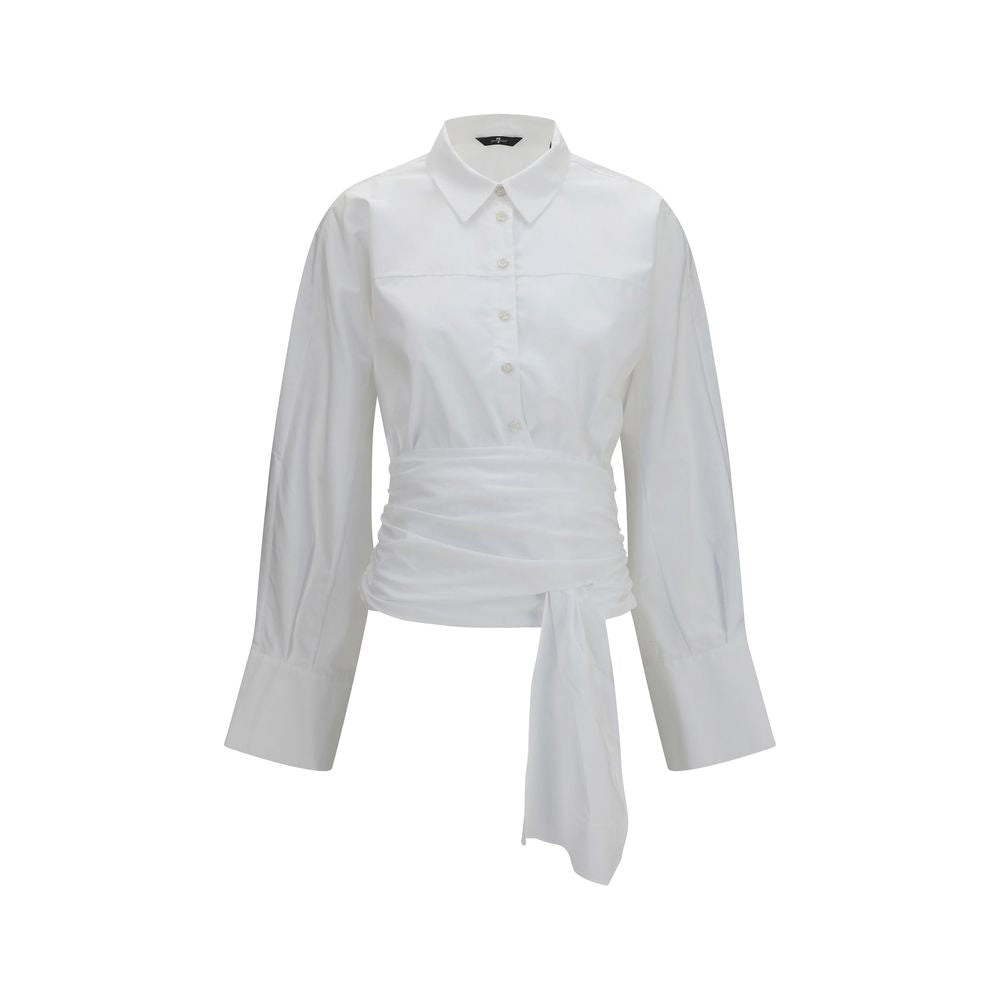 7FOR White Cotton Dress Shirt - Timeless Elegance Redefined