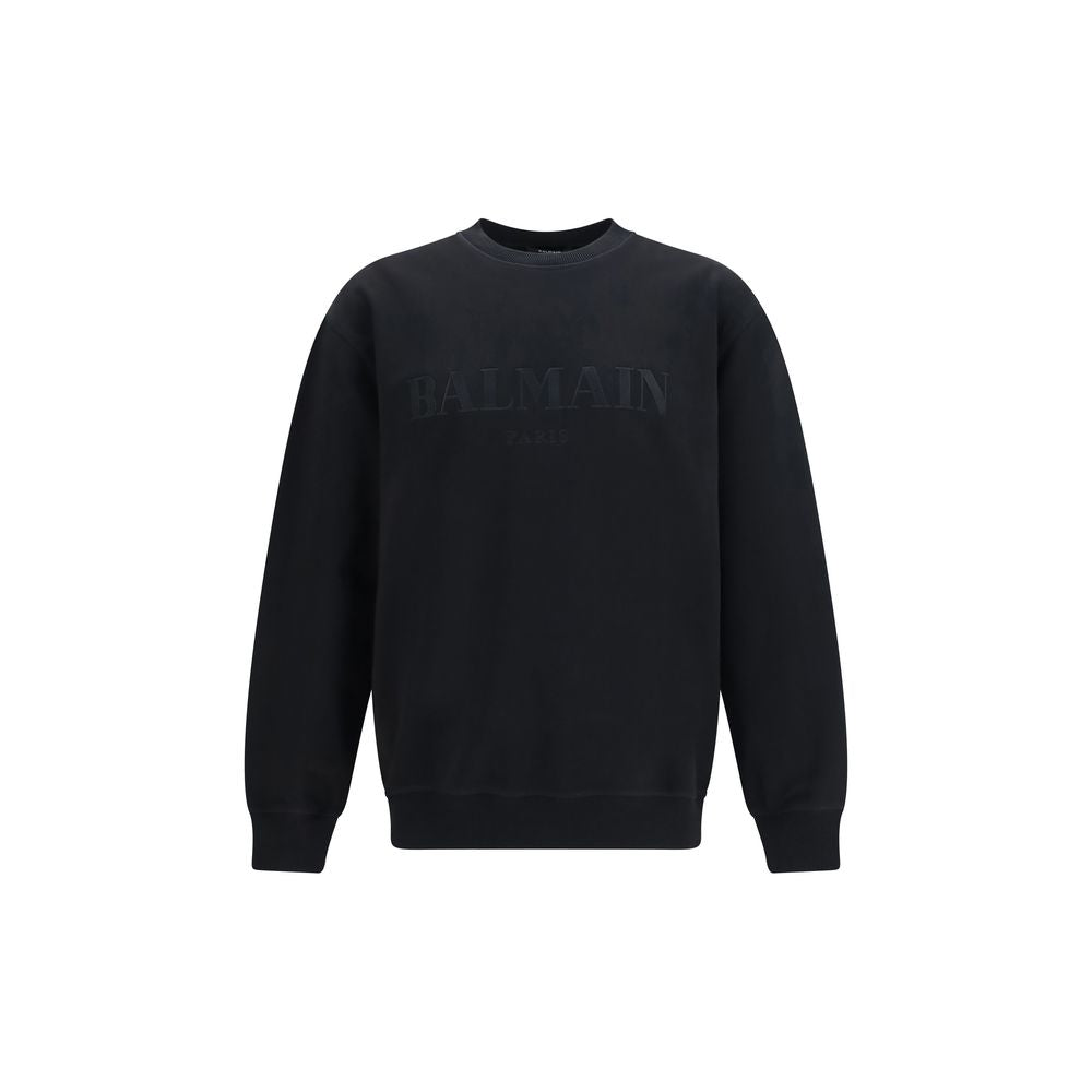 Balmain Black Cotton Sweatshirt - Timeless Luxury Redefined
