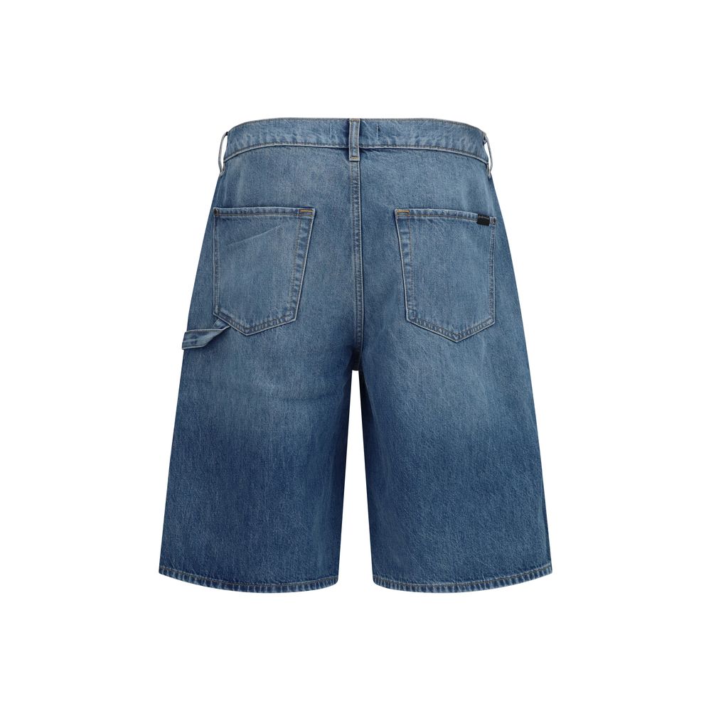 Elevate your wardrobe with the 7FOR Blue Cotton Bermuda Shorts, crafted from 100% cotton for unparalleled comfort and style, embodying luxury and sophistication.