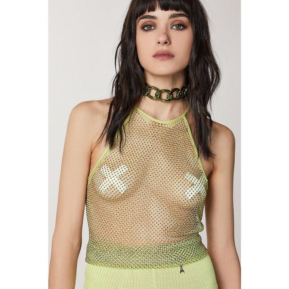 Patrizia Pepe Yellow Polyester Tank Top - Artisanal Luxury Fashion