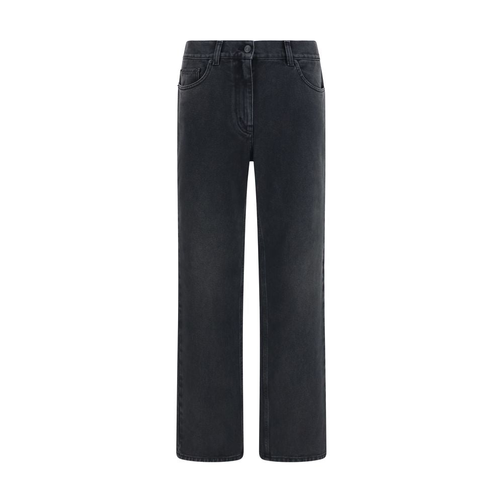 Indulge in the timeless elegance of The Row Black Cotton Straight-Leg Jeans, crafted from 100% cotton for luxurious comfort and sophisticated style in any setting.