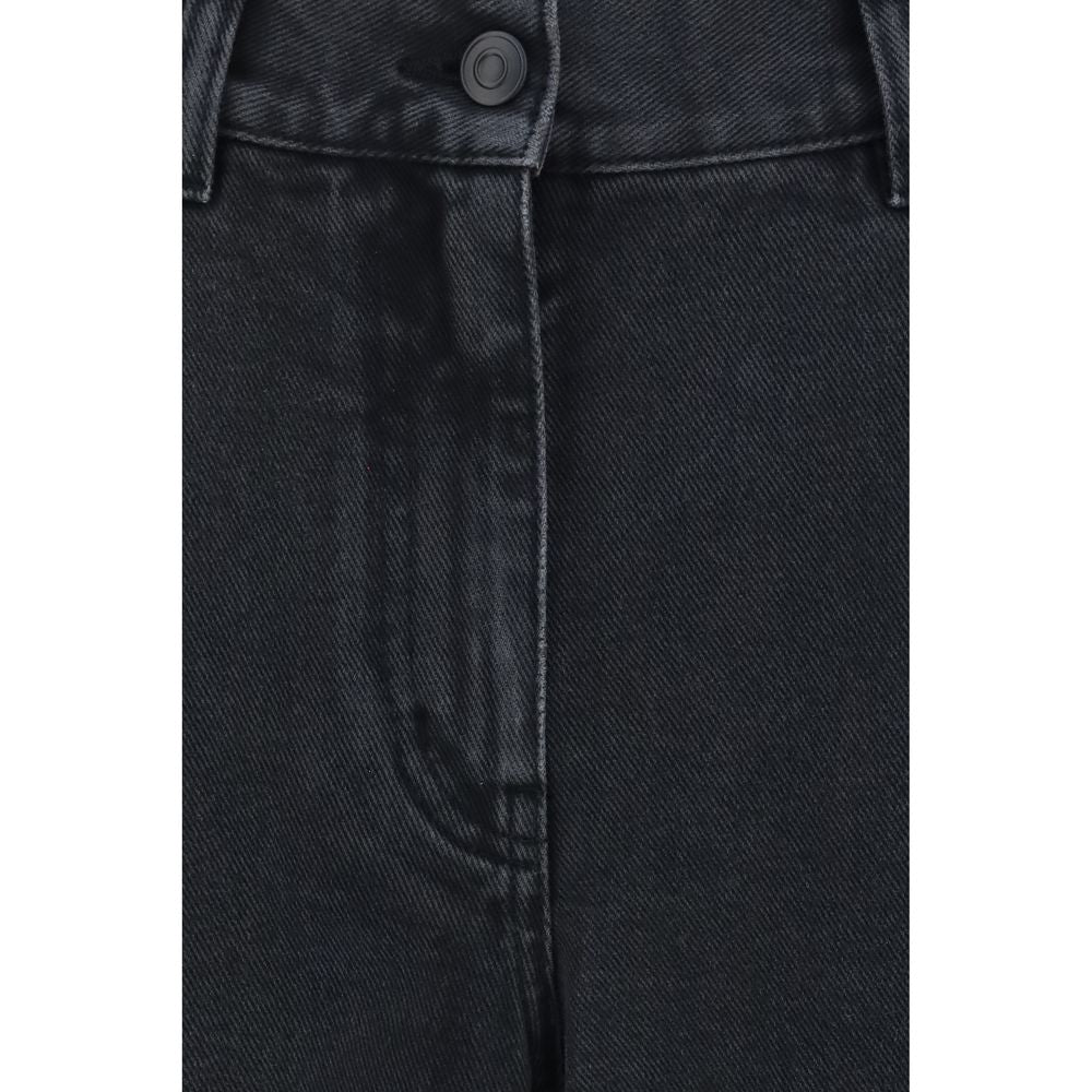 Discover The Row Black Cotton Straight-Leg Jeans, an embodiment of minimalist luxury crafted from 100% cotton, perfect for elevating your sophisticated style.