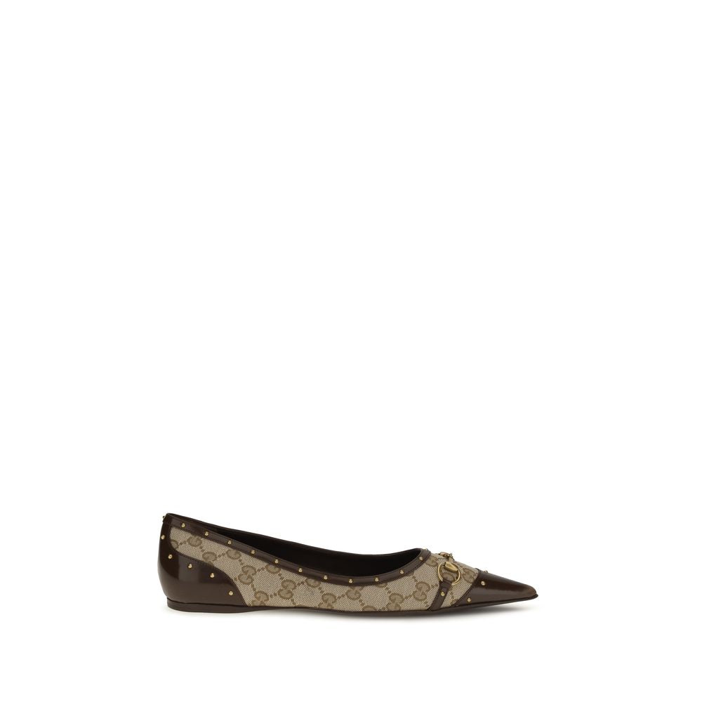 Gucci Beige Fabric Ballet Flats