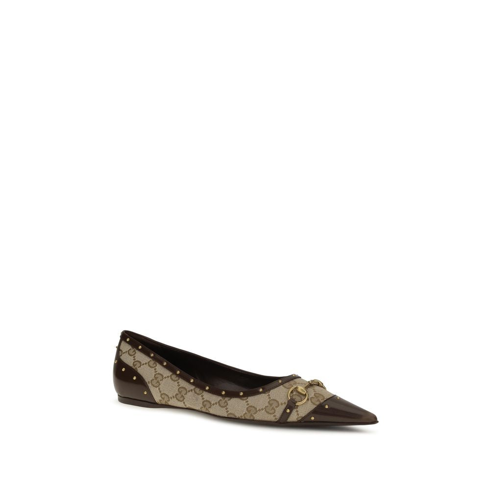 Gucci Beige Fabric Ballet Flats