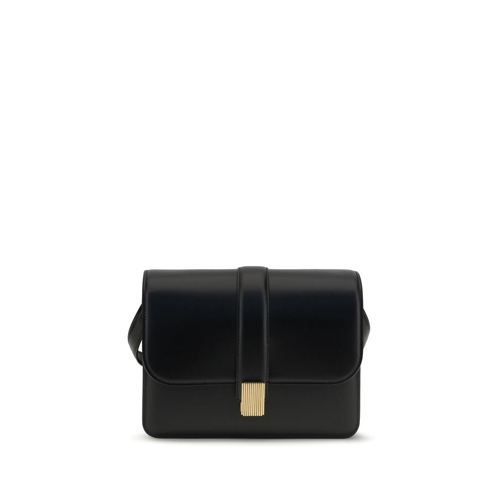 Khaite Black Calf Leather Bos Taurus Shoulder Bag - Timeless Luxury