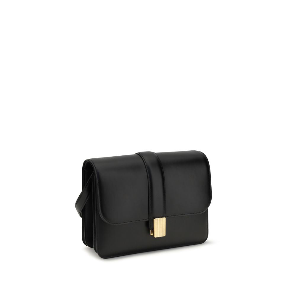 Khaite Black Calf Leather Bos Taurus Shoulder Bag - Timeless Luxury