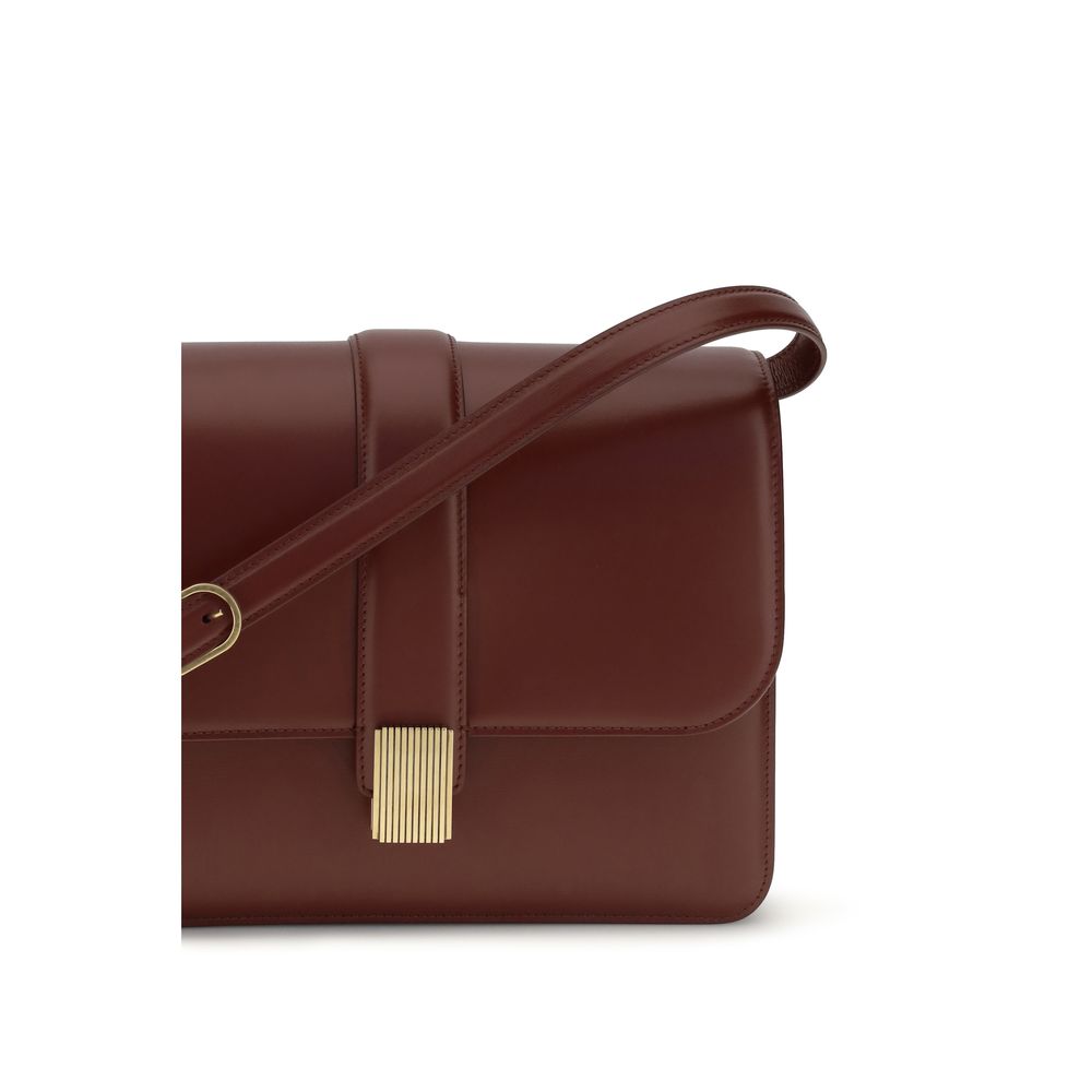 Khaite Bordeaux Calf Leather Bos Taurus Shoulder Bag - Timeless Luxury
