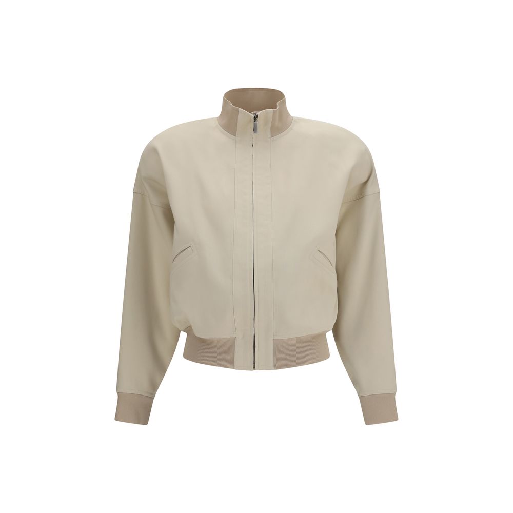 Elevate your style with the Gucci Beige Cotton Bomber, a masterpiece of contemporary design and luxurious craftsmanship, perfect for any sophisticated occasion.
