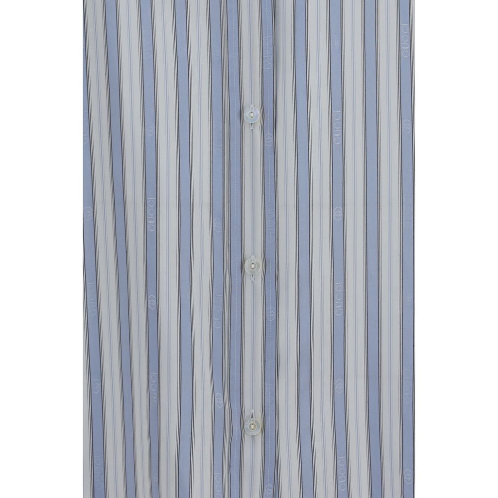 Indulge in the exquisite Gucci Blue Silk Shirt from the AW26 collection, crafted from sumptuous silk jacquard, embodying timeless elegance and artisanal mastery.