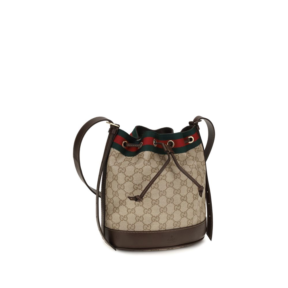 Gucci Beige Fabric Handbag - Designer Mini Bucket Bag Couture
