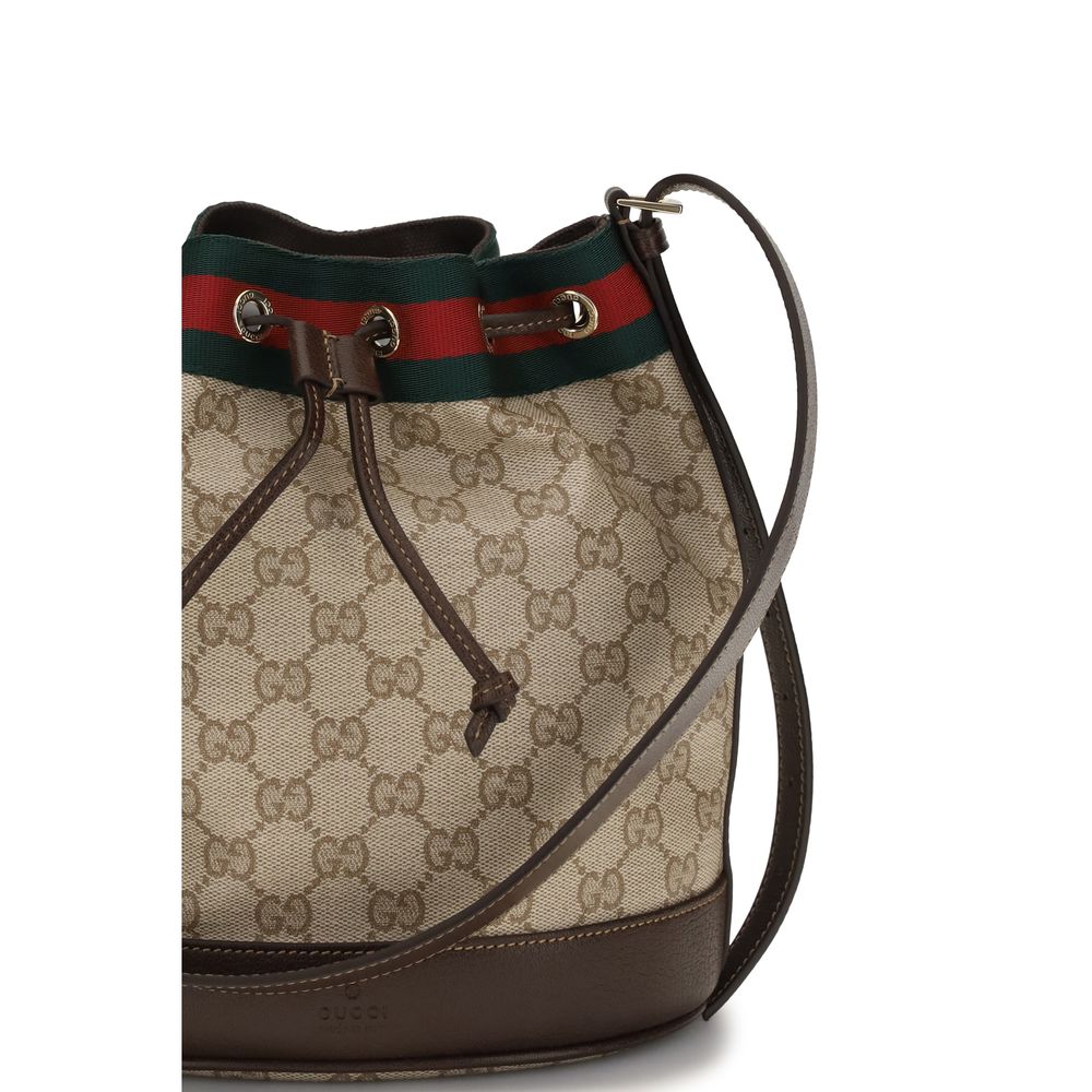 Gucci Beige Fabric Handbag - Designer Mini Bucket Bag Couture