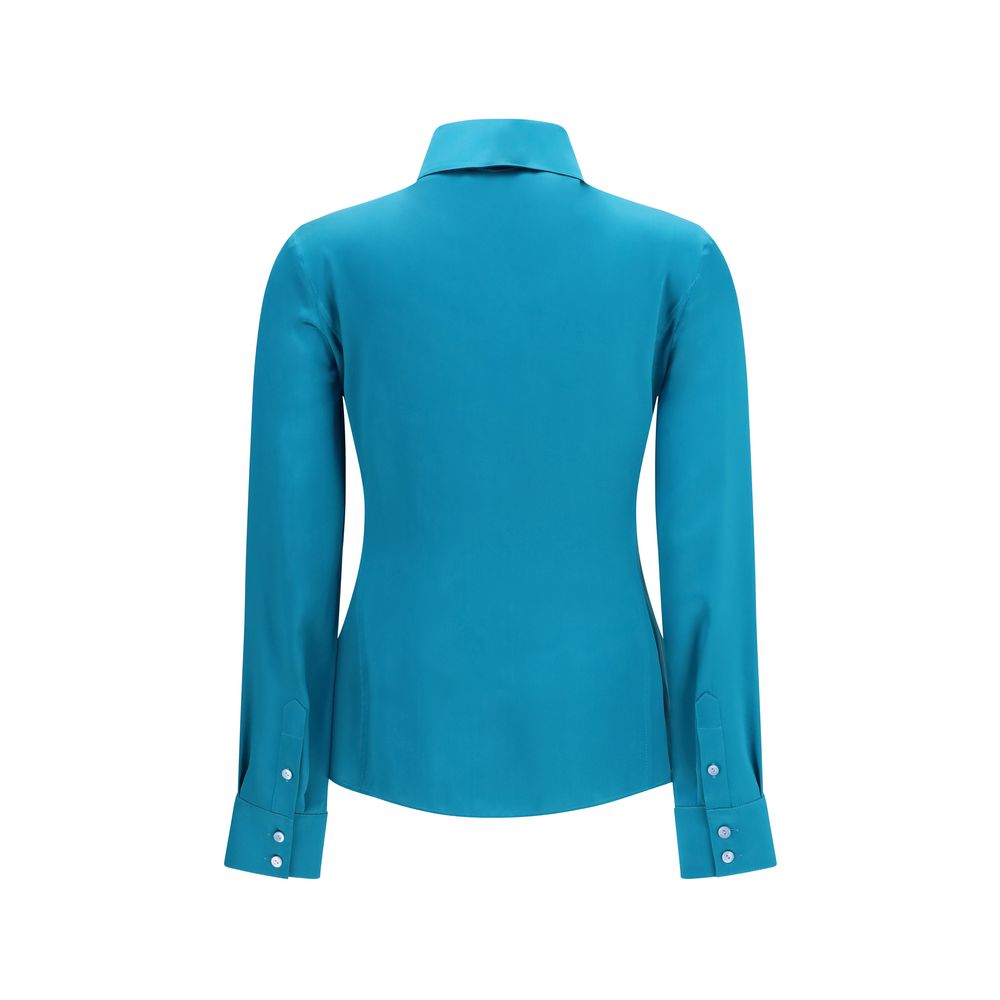 Gucci Blue Silk Dress Shirt - Artisanal Luxury Elegance
