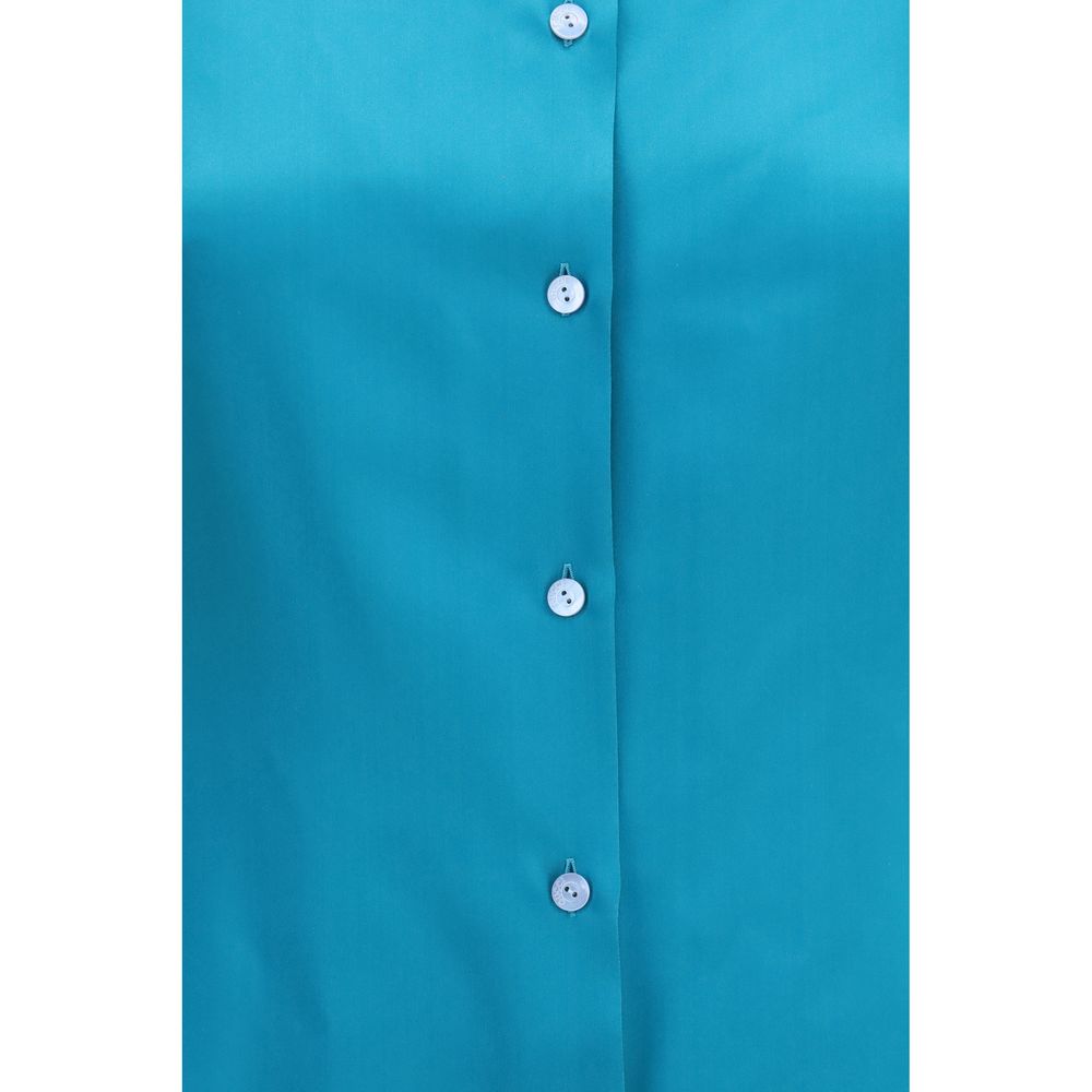 Gucci Blue Silk Dress Shirt - Artisanal Luxury Elegance