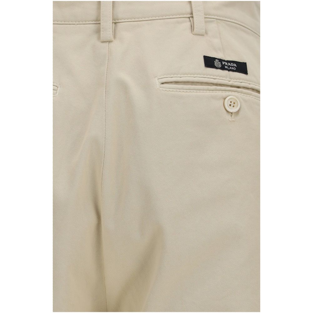 Prada Beige Cotton Casual Pants - Timeless Luxury for All