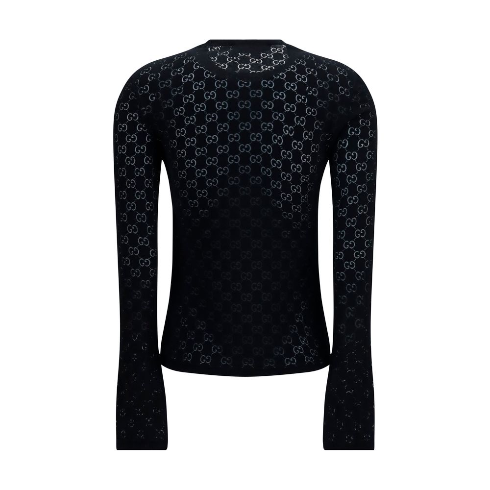 Gucci Black Cotton Sportswear - Exquisite GG Dévoré T-Shirt