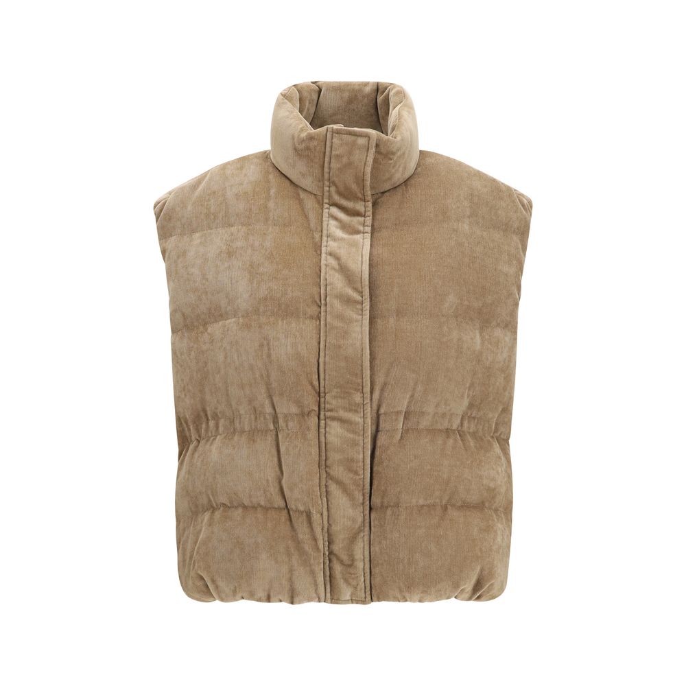 Brunello Cucinelli Beige Sleeveless Jacket - Timeless Luxury Elegance