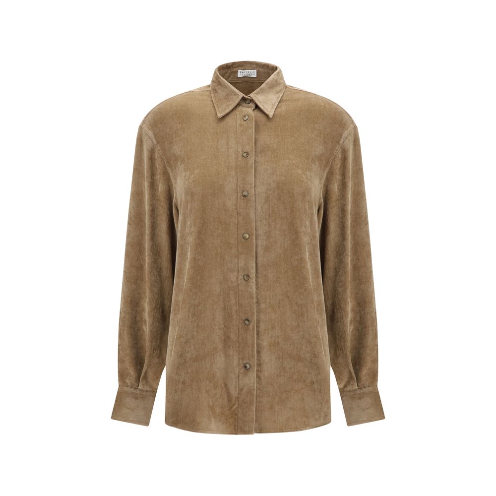 Brunello Cucinelli Beige Dress Shirt - Timeless Elegance in Cashmere Blend