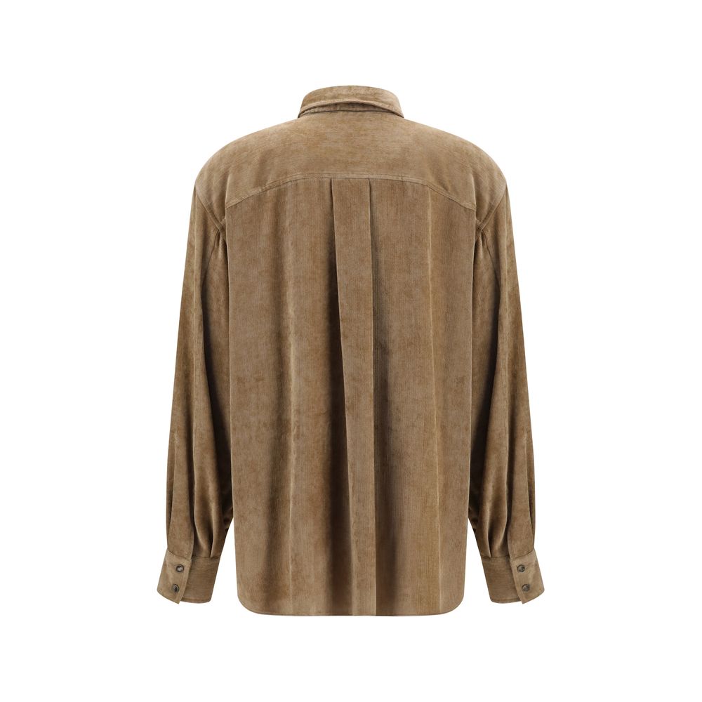 Discover the Brunello Cucinelli Beige Viscose Dress Shirt, a luxurious blend of cashmere and viscose, embodying timeless elegance and refined sophistication for every occasion.