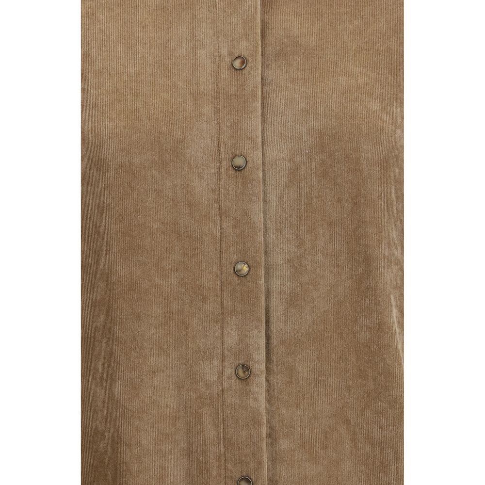 Experience the epitome of luxury with the Brunello Cucinelli Beige Viscose Dress Shirt, crafted from a sumptuous cashmere blend for timeless elegance and sophistication.